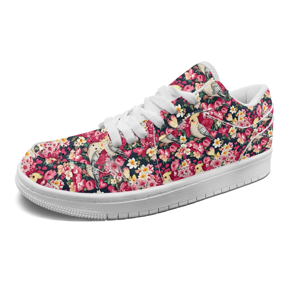 Cockatiel Fashion Low Top Leather Sneakers BriBeesCreations