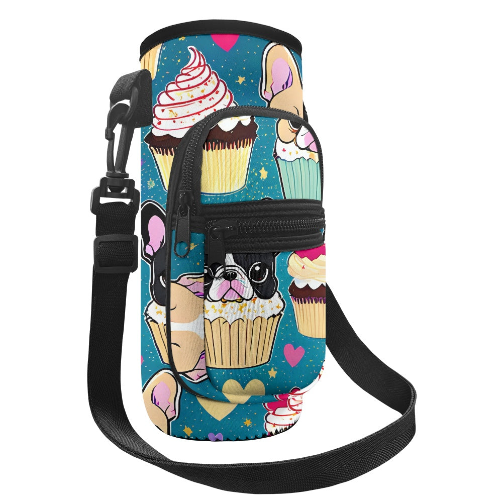 Frenchie French Bulldog Water Bottle Sleeve Cover Carrier - Perfect for On-the-Go Hydration BriBeesCreations