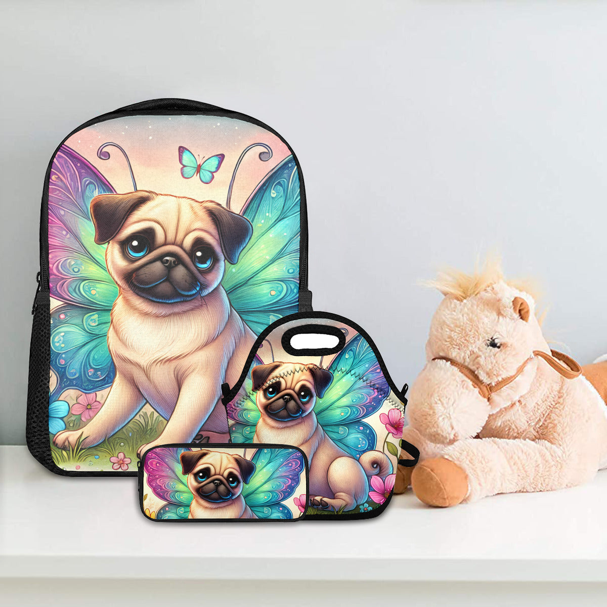 Butterfly Pug School Supply Bundle