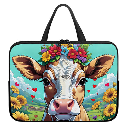 Cute Cow Laptop Bag Sleeve - Stylish and Durable Tech Accessory for On-the-go Use BriBeesCreations