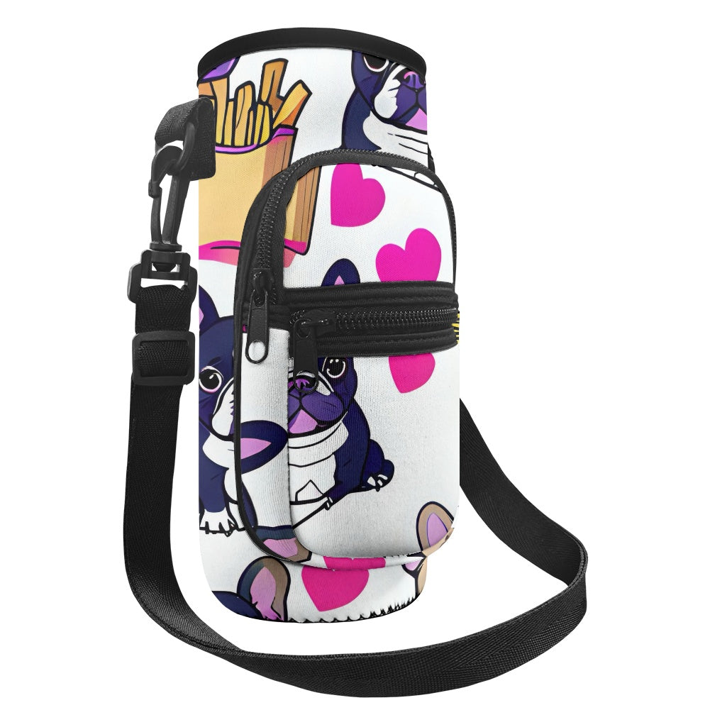 Frenchie French Bulldog Water Bottle Cover - Sleeve Carrier for On-The-Go Pups BriBeesCreations