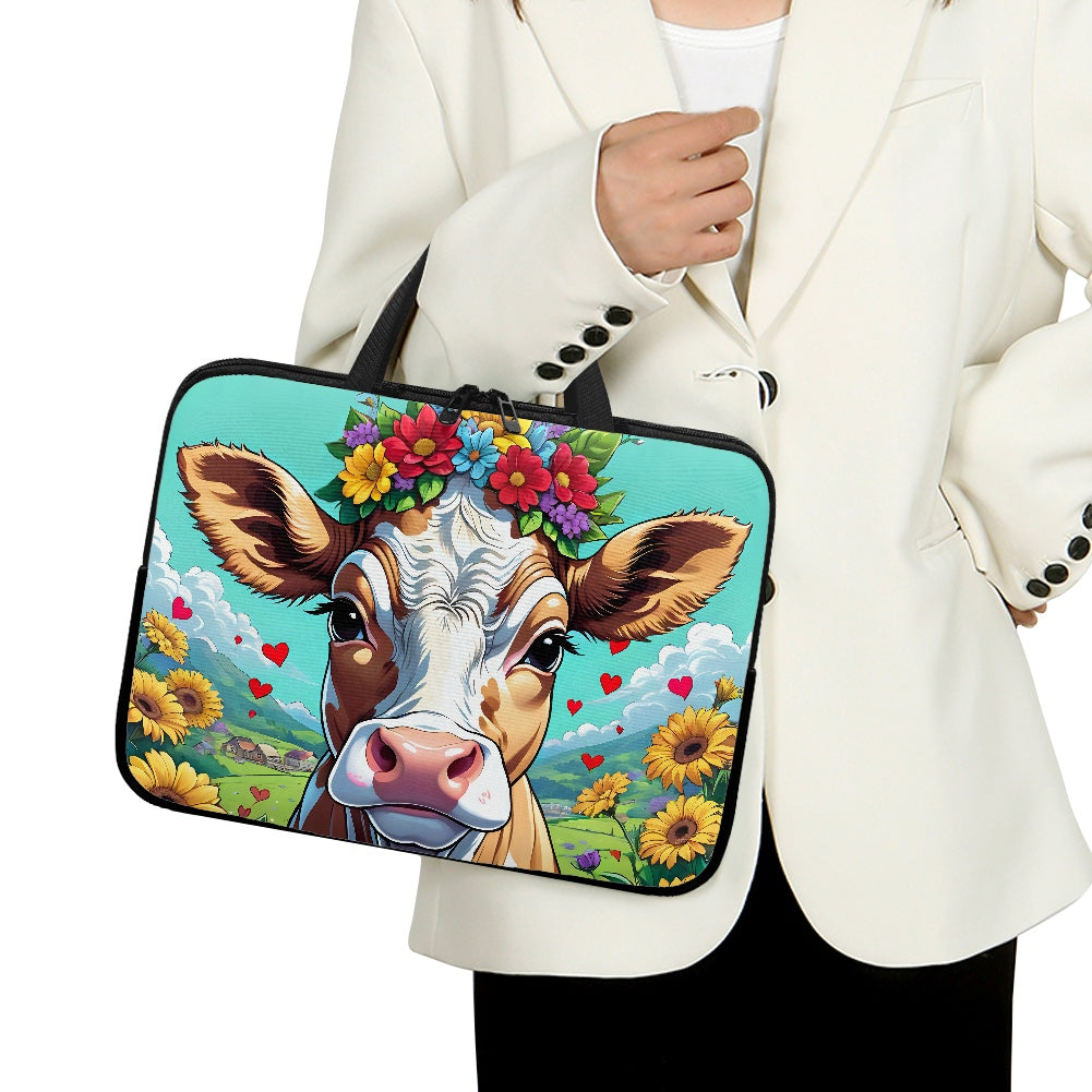 Cute Cow Laptop Bag Sleeve - Stylish and Durable Tech Accessory for On-the-go Use BriBeesCreations