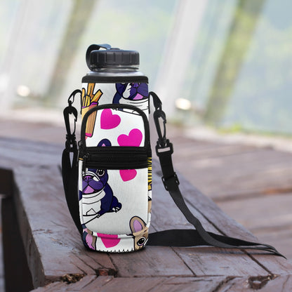 Frenchie French Bulldog Water Bottle Cover - Sleeve Carrier for On-The-Go Pups BriBeesCreations