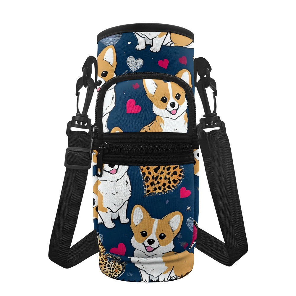 Stylish Corgi Water Bottle Sleeve Carrier - Keep Your Drink Cool and Adorable on the Go BriBeesCreations