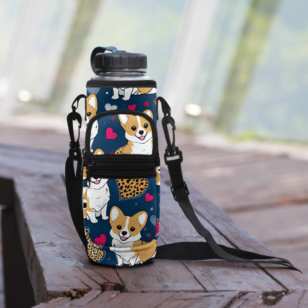 Stylish Corgi Water Bottle Sleeve Carrier - Keep Your Drink Cool and Adorable on the Go BriBeesCreations