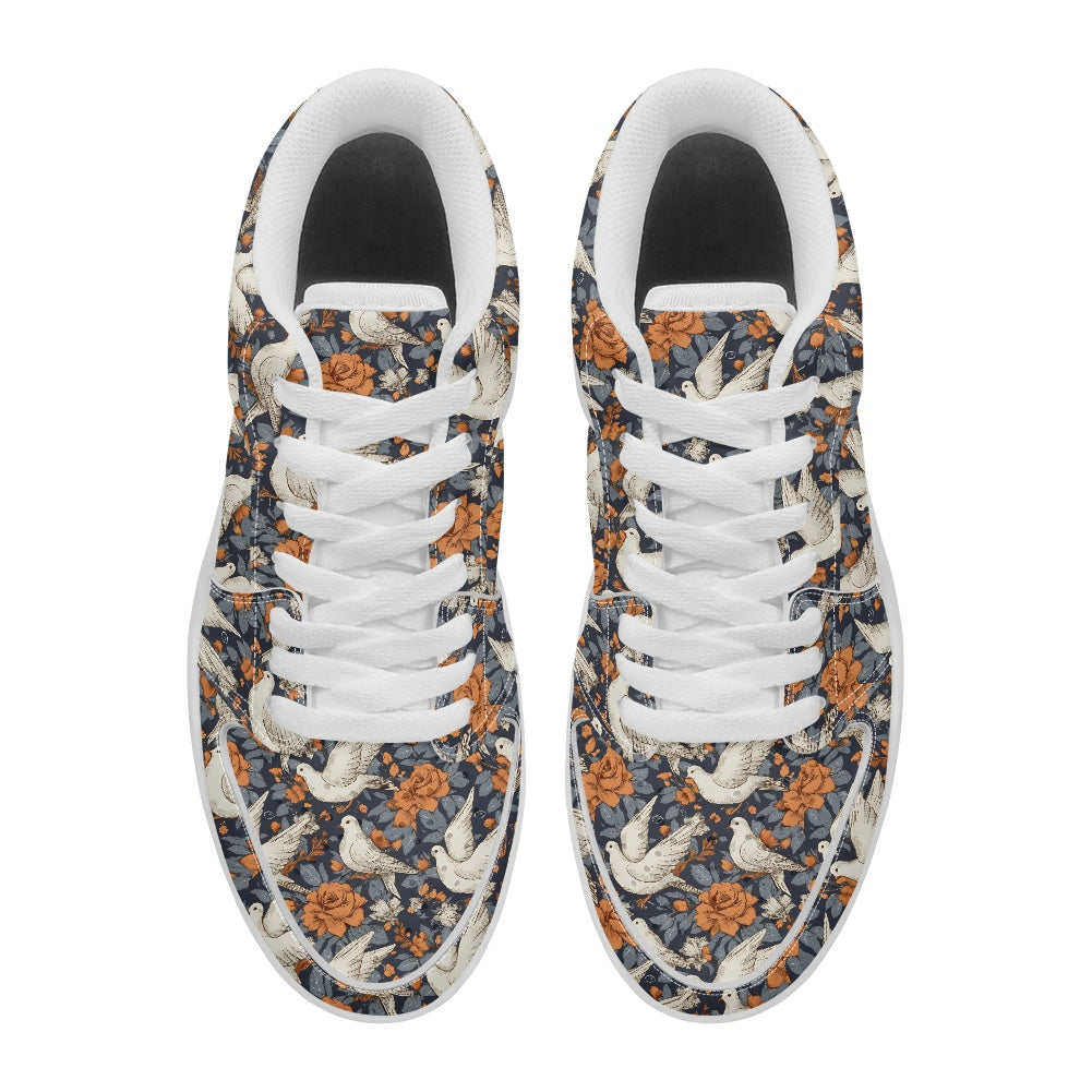 Dove Fashion Low Top Leather Sneakers BriBeesCreations