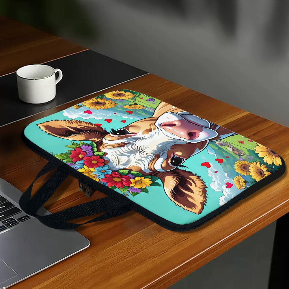 Cute Cow Laptop Bag Sleeve - Stylish and Durable Tech Accessory for On-the-go Use BriBeesCreations