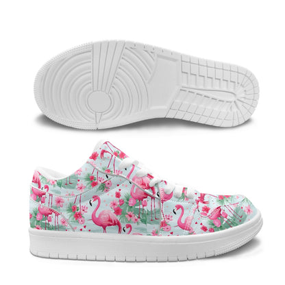 Flamingo Fashion Low Top Leather Sneakers BriBeesCreations