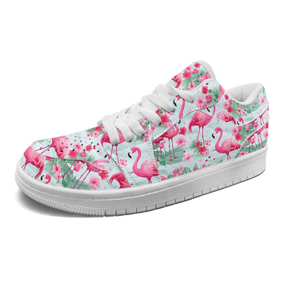 Flamingo Fashion Low Top Leather Sneakers BriBeesCreations