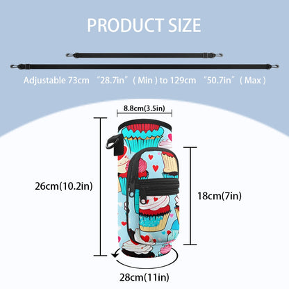 Cute Cupcake Water Bottle Cover Carrier - Perfect for On-the-Go Hydration BriBeesCreations