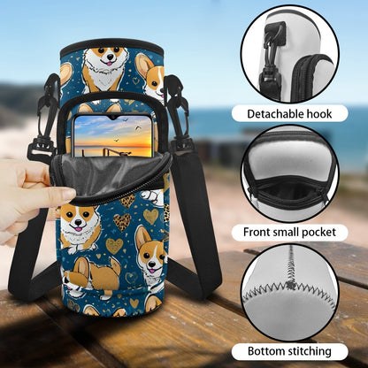 Corgi Water Bottle Cover Sleeve Carrier - Protect Your Bottle in Style BriBeesCreations