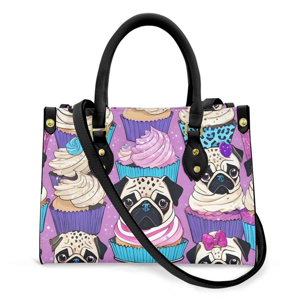 Pug cupcake purse bag