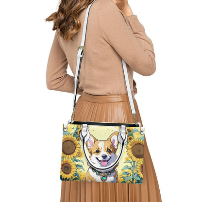 Corgi sunflower purse bag