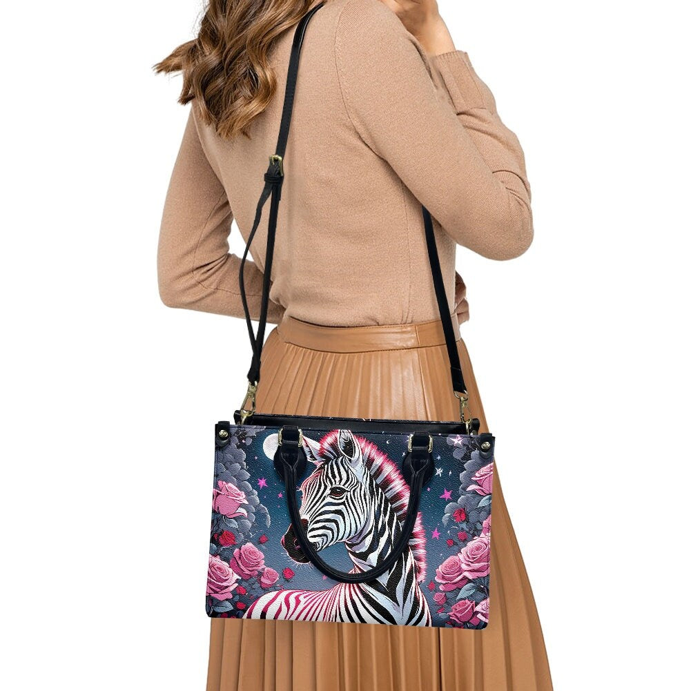 Zebra purse roses bag