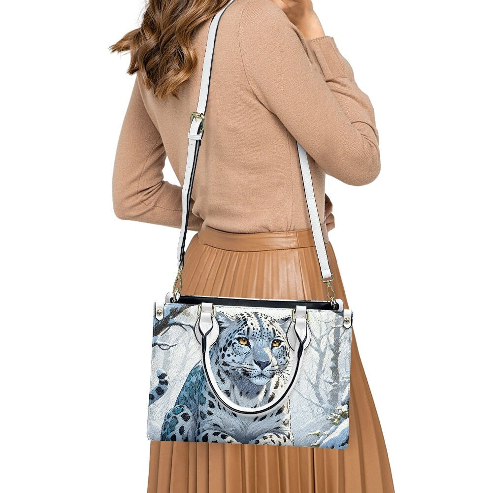 snow leopard purse bag