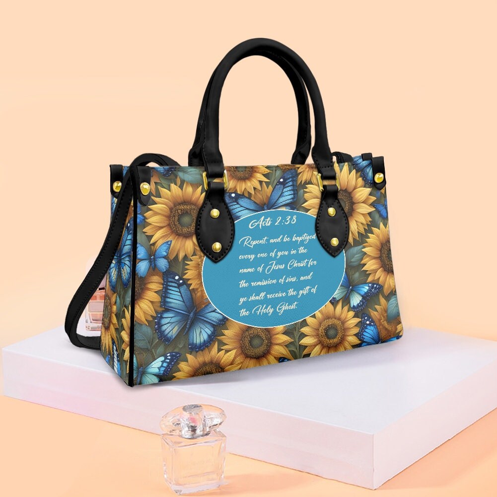 bible scripture sunflower purse bag