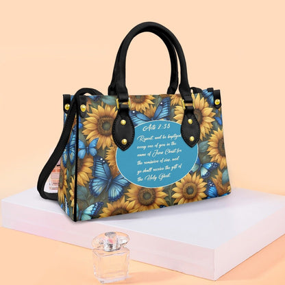 bible scripture sunflower purse bag