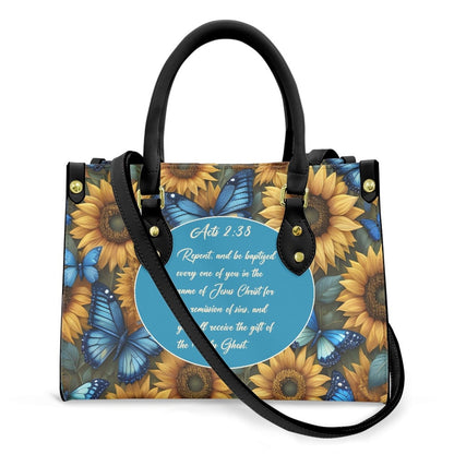 bible scripture sunflower purse bag