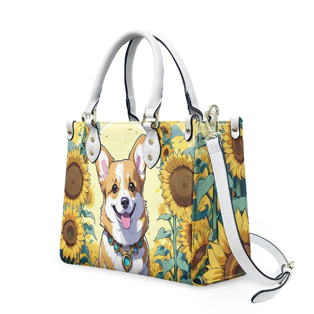 Corgi sunflower purse bag