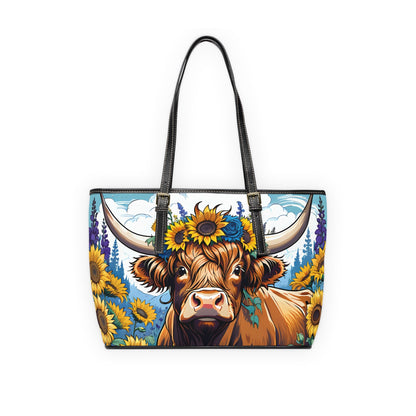 Highland cow PU Leather Shoulder Bag