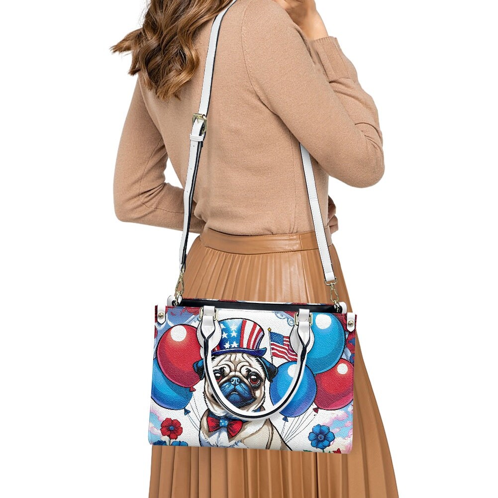 Pug bag purse patriotic bag