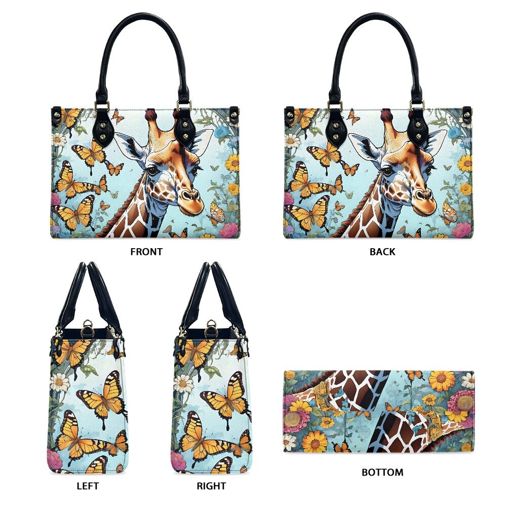 giraffe butterfly bag purse