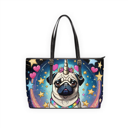 Pug PU Leather Shoulder Bag