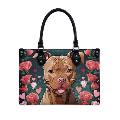 a handbag with a picture of a dog on it