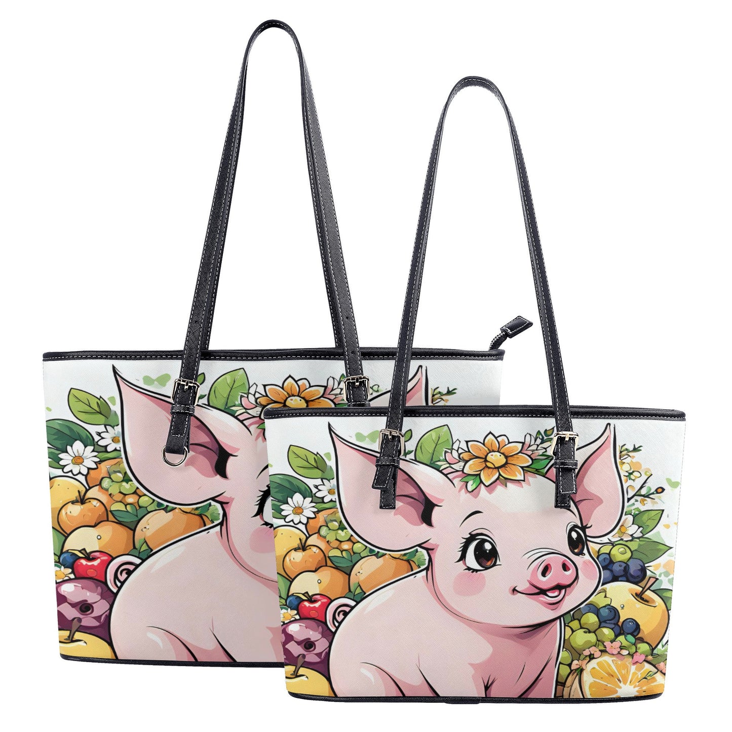 Pig Fashion PU Tote Bags