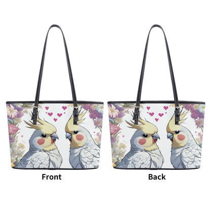 Cockatiel Fashion PU Tote Bags