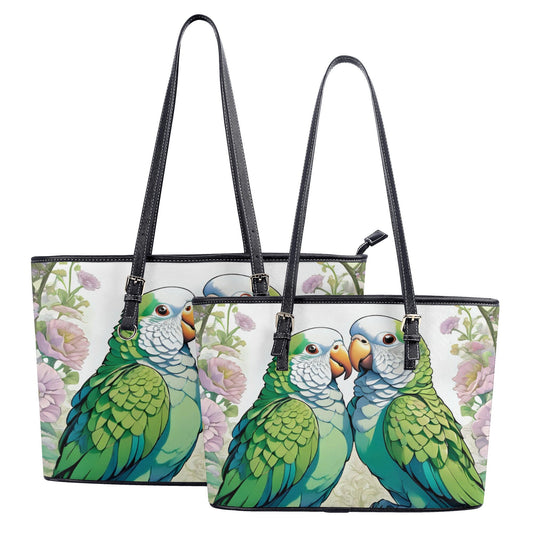 Quaker Parrot Fashion PU Tote Bags