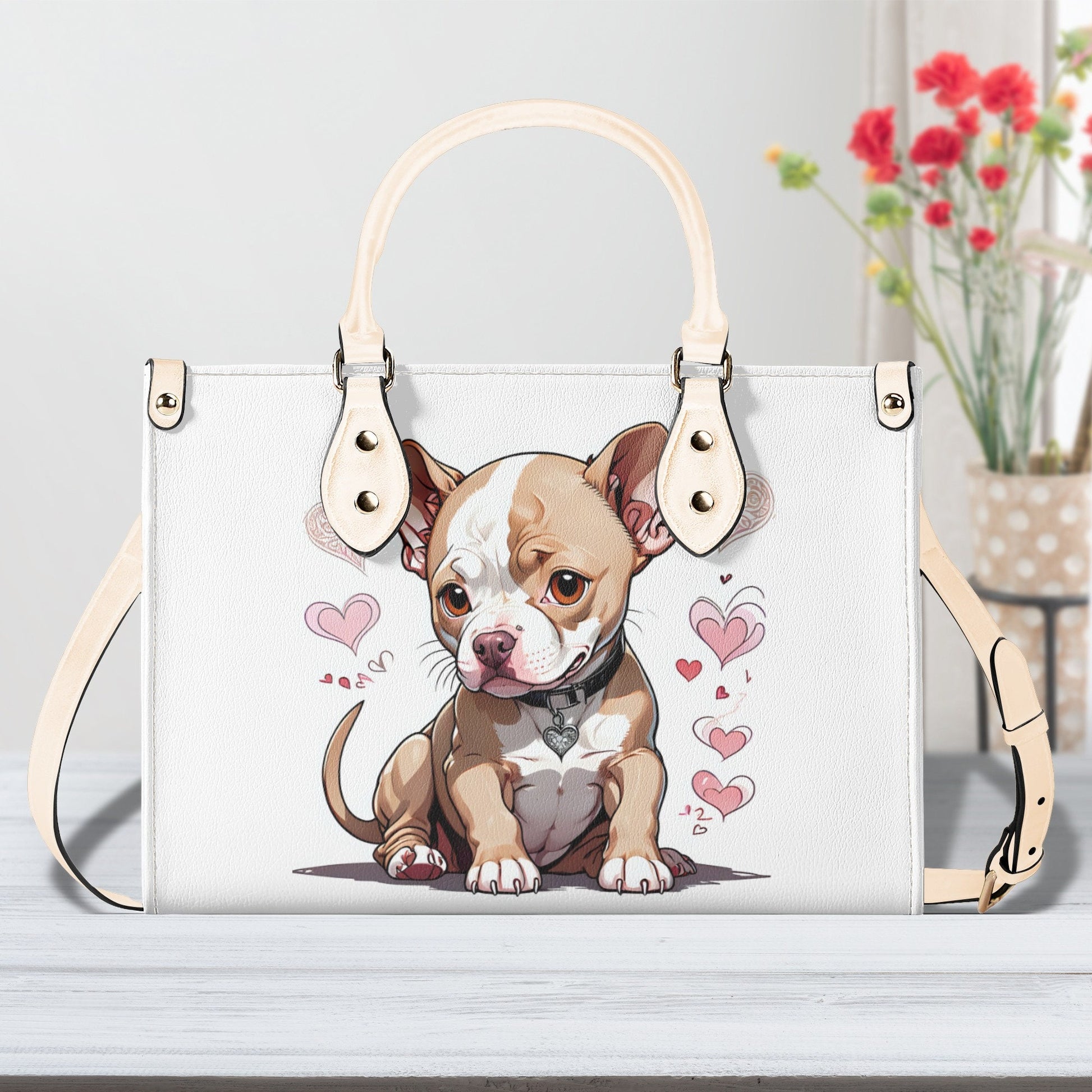 Pitbull Puppy-Luxury Women PU Leather Handbag