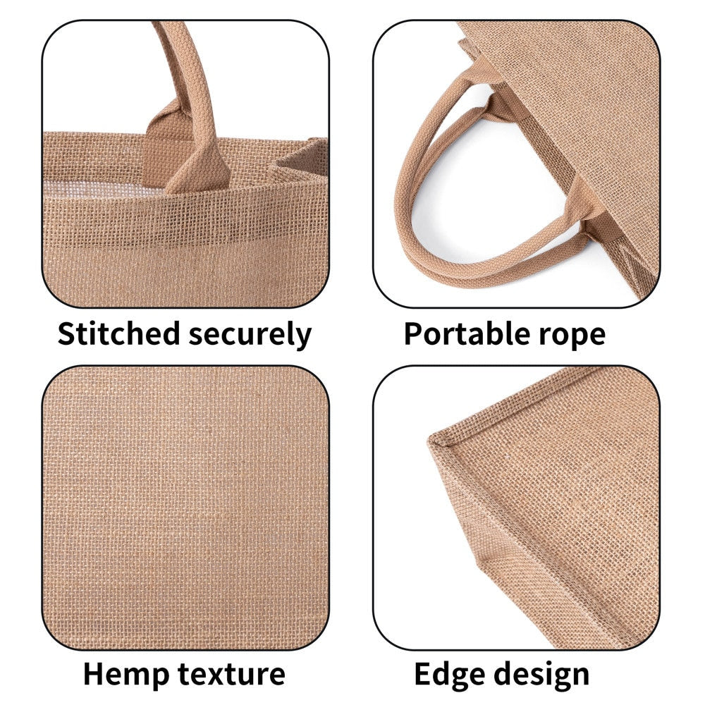 Custom Reusable Jute Burlap Tote Bags