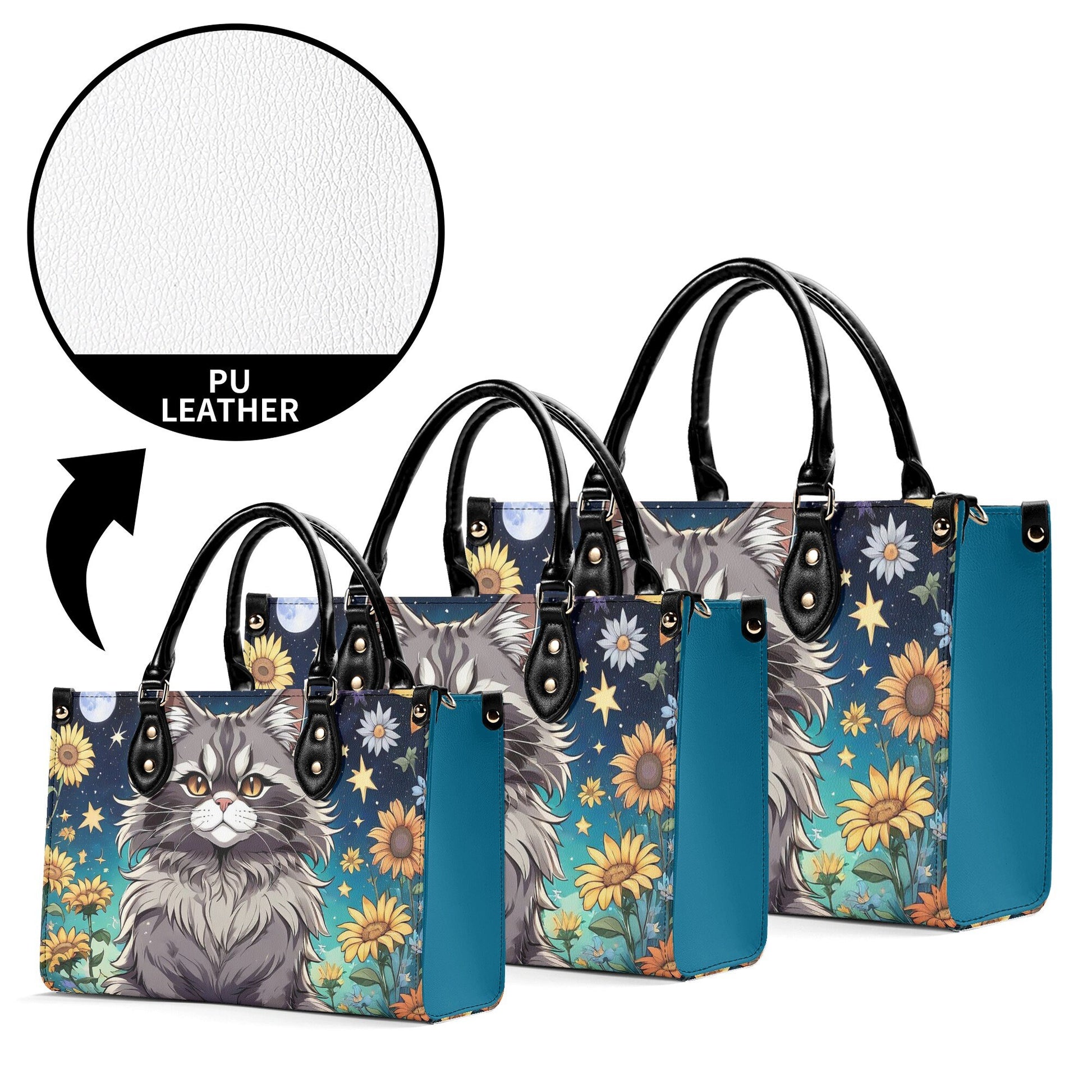 Mane Coon Cat Luxury Women PU Leather Handbag