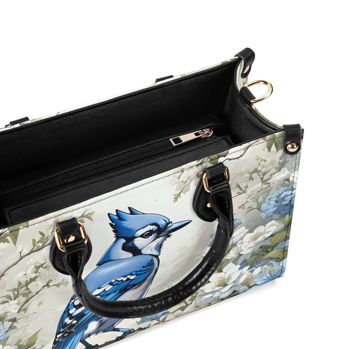 Blue Jay Bird Luxury Women PU Leather Handbag