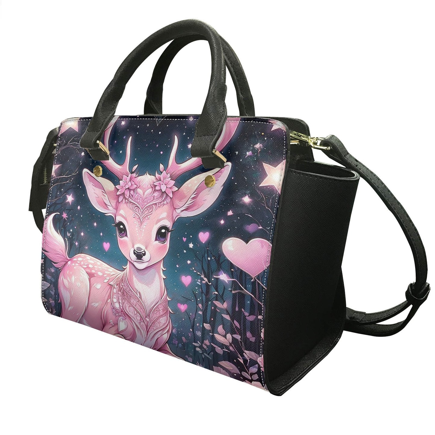 Pink deer purse bag tote