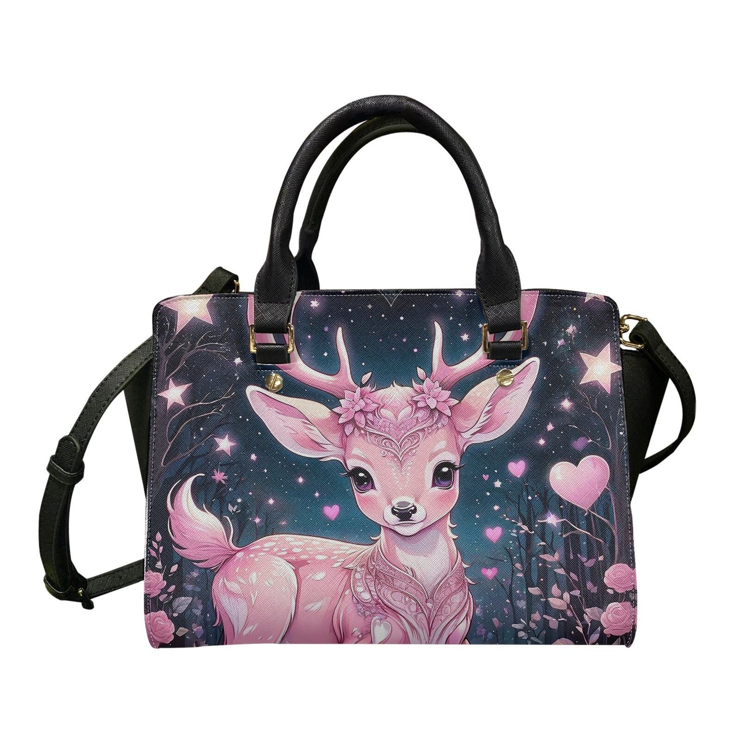 Pink deer purse bag tote