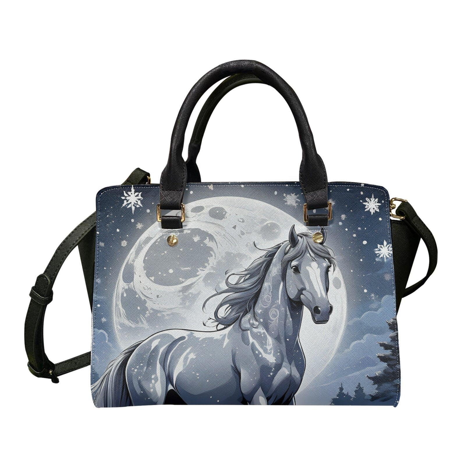 grey horse purse bag tote