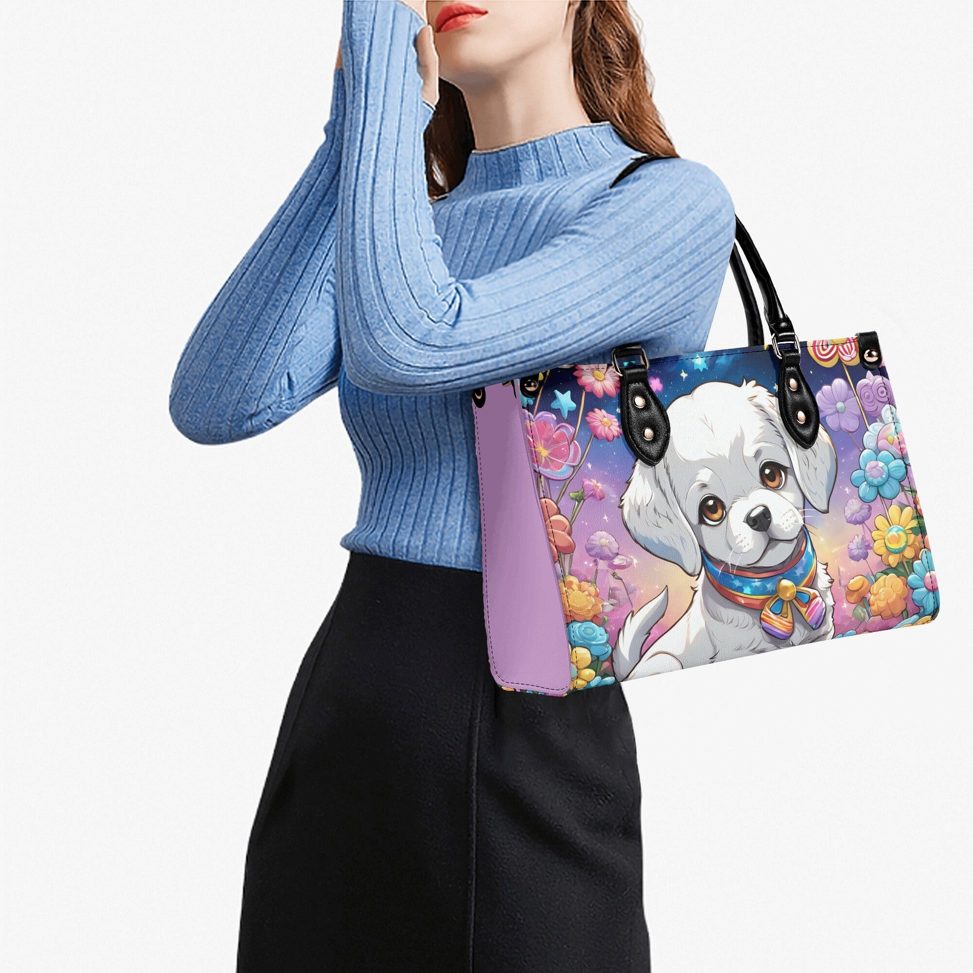 One Of A Kind Puppy Women PU Leather Handbag