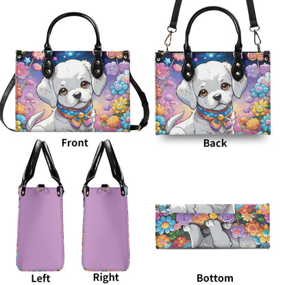 One Of A Kind Puppy Women PU Leather Handbag
