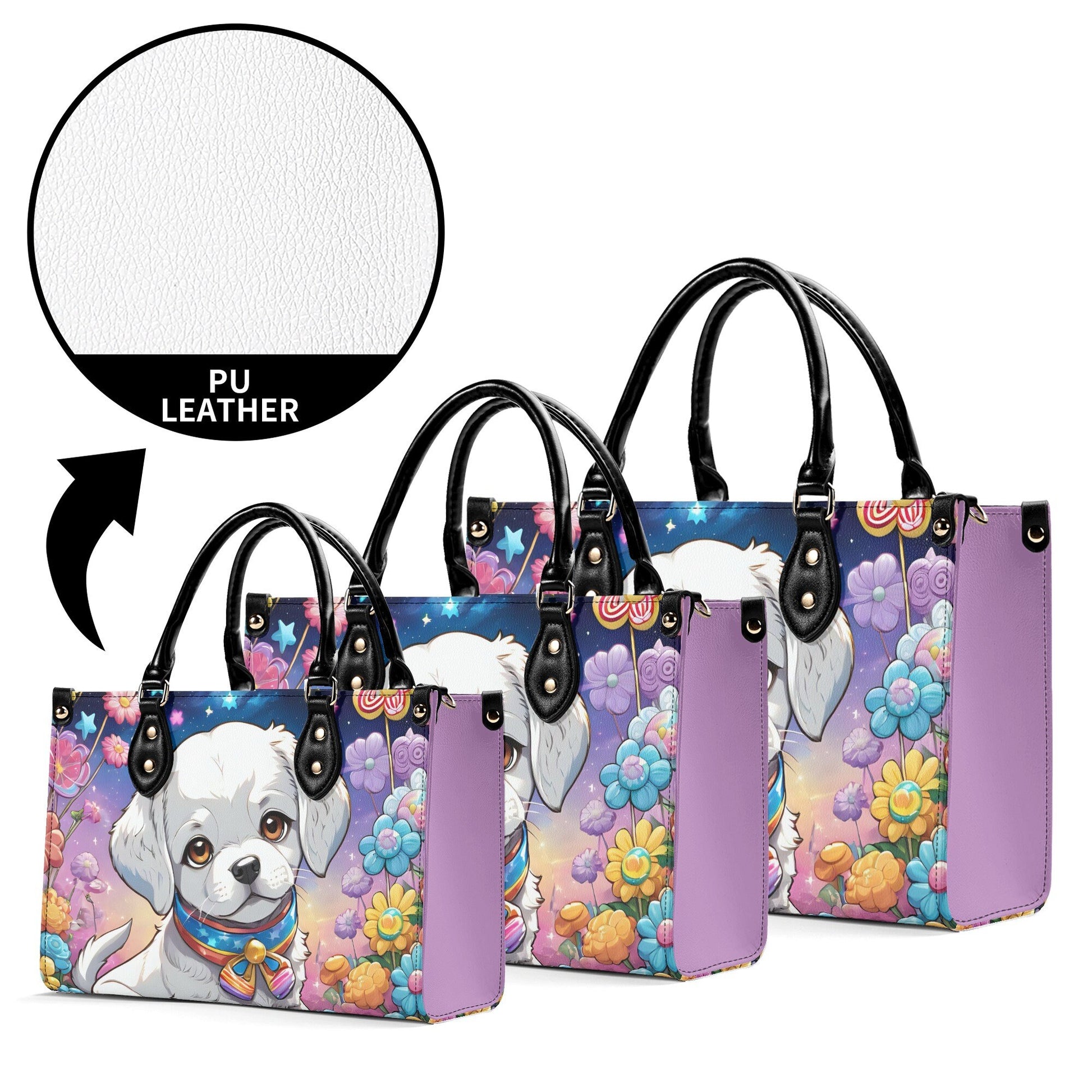 One Of A Kind Puppy Women PU Leather Handbag