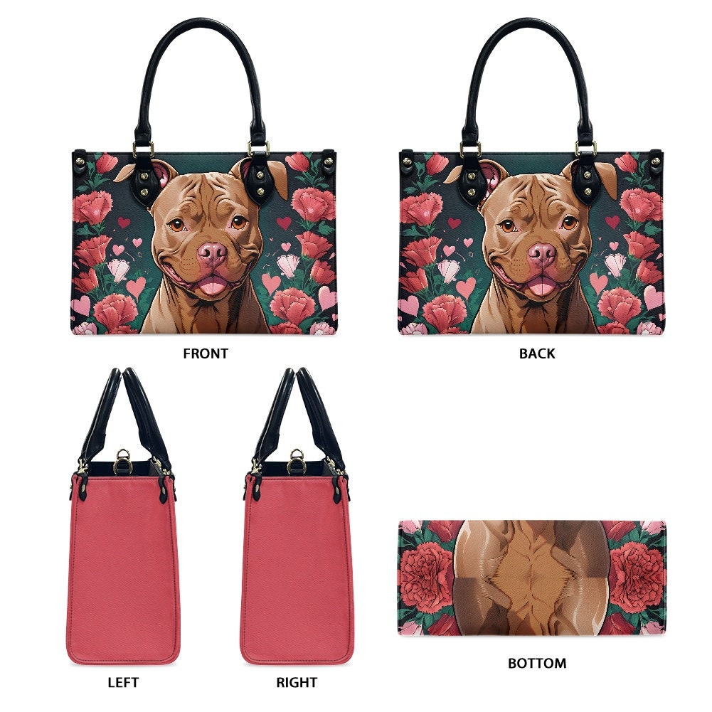 a purse with a picture of a dog on it