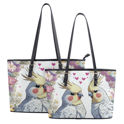 Cockatiel Fashion PU Tote Bags