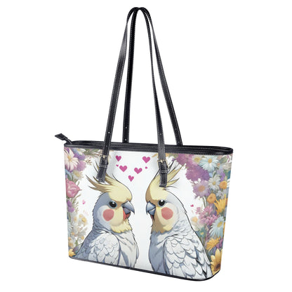 Cockatiel Fashion PU Tote Bags