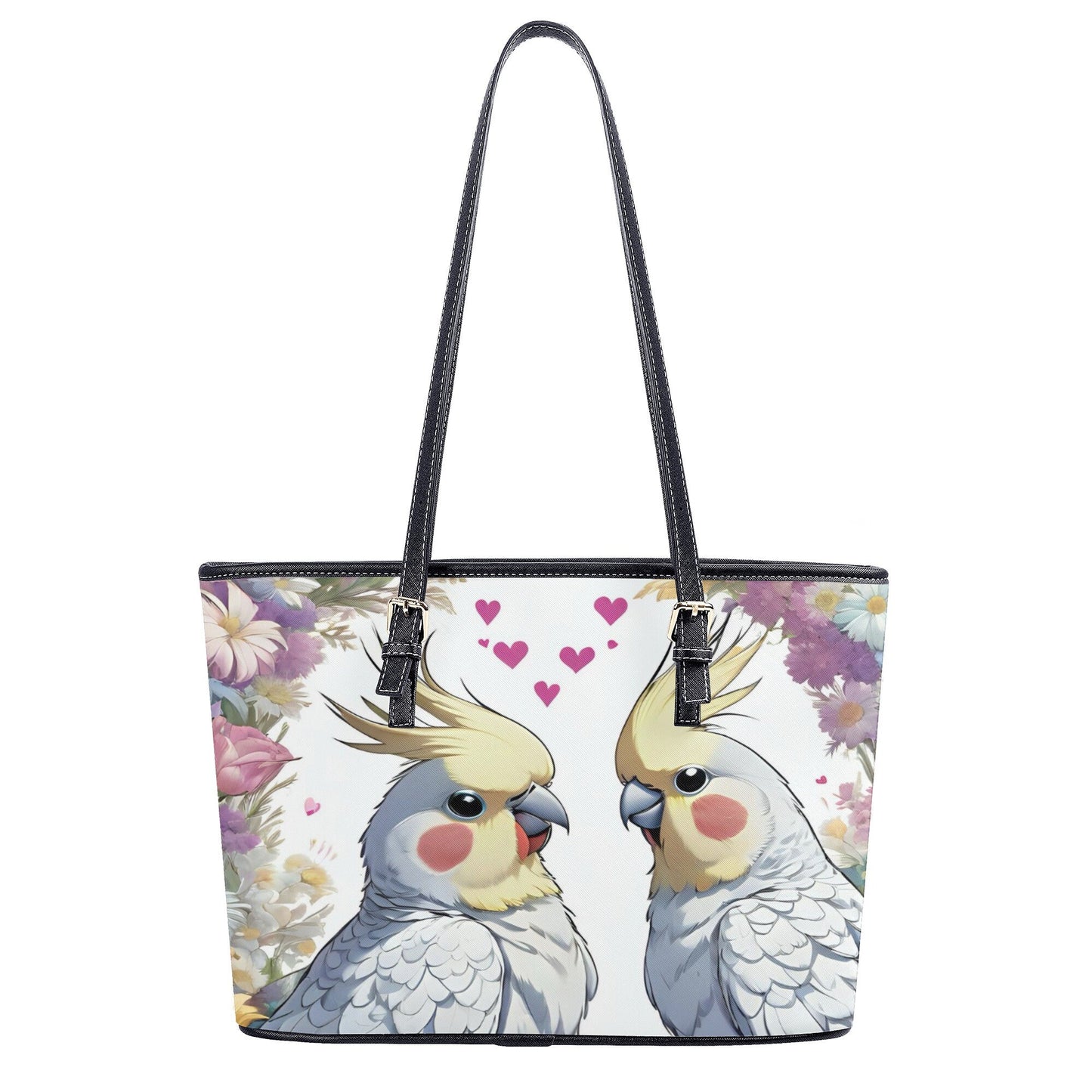 Cockatiel Fashion PU Tote Bags