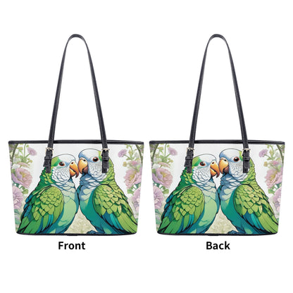 Quaker Parrot Fashion PU Tote Bags