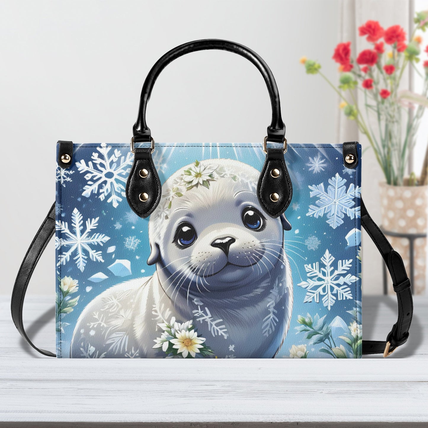 baby seal Women PU Leather Handbag