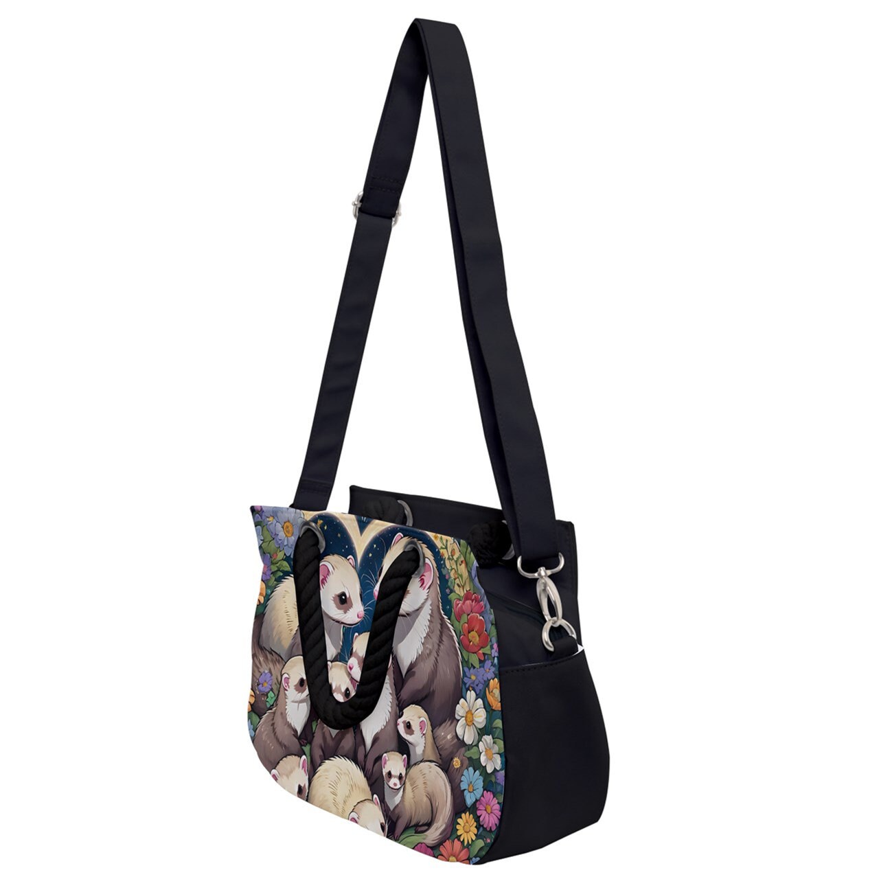 Ferret Buckle Tote Bag Purse