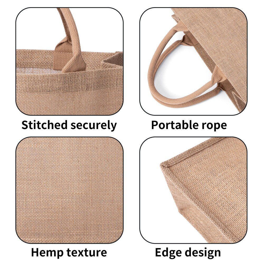 Pig Reusable Jute Burlap Tote Bags