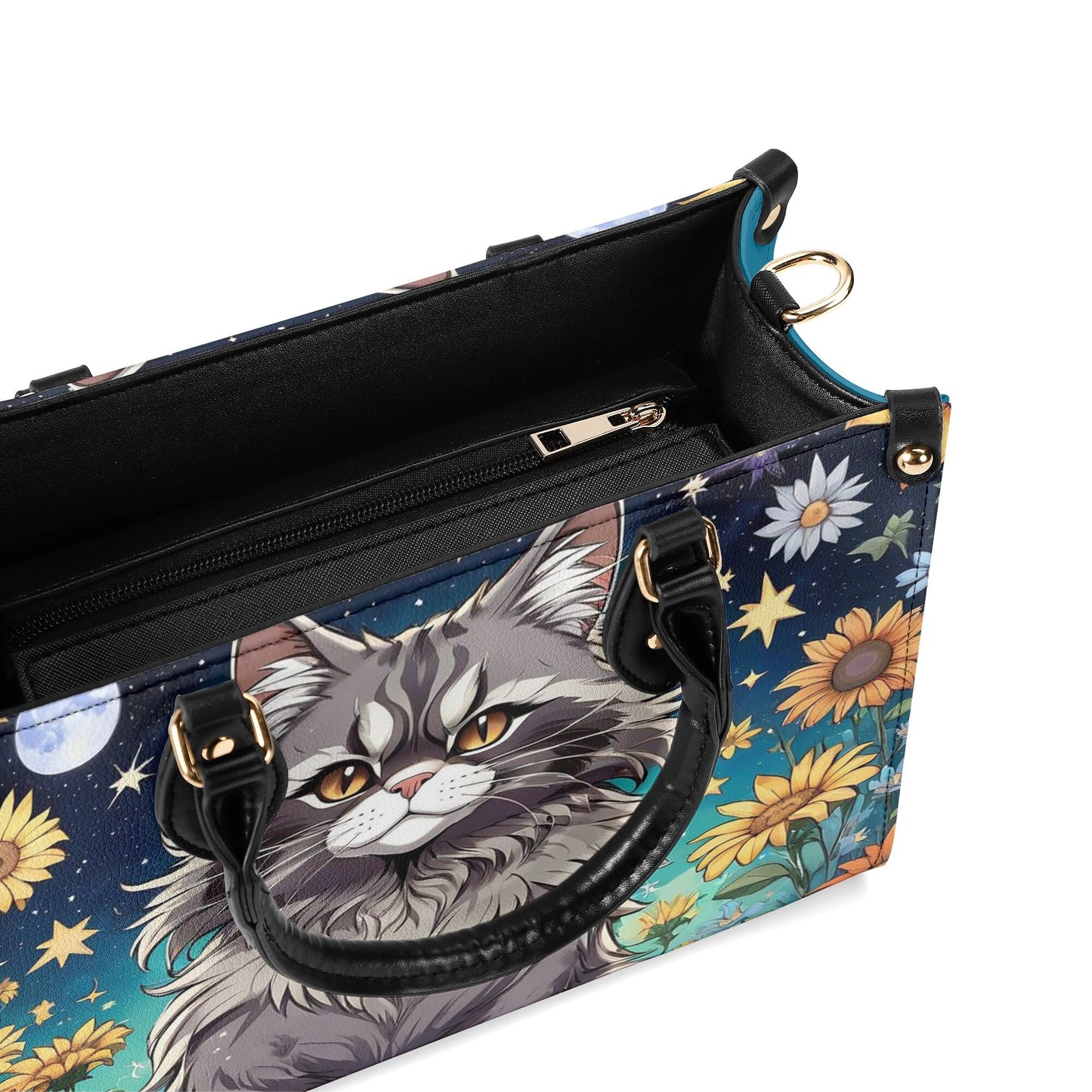 Mane Coon Cat Luxury Women PU Leather Handbag